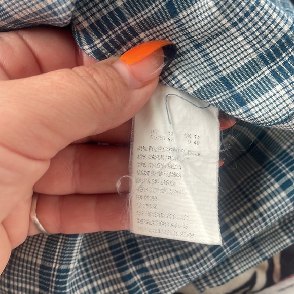 Leslie Fay Vintage Plaid Button Down Skirt Set Blue 12 - Picture 5 of 9